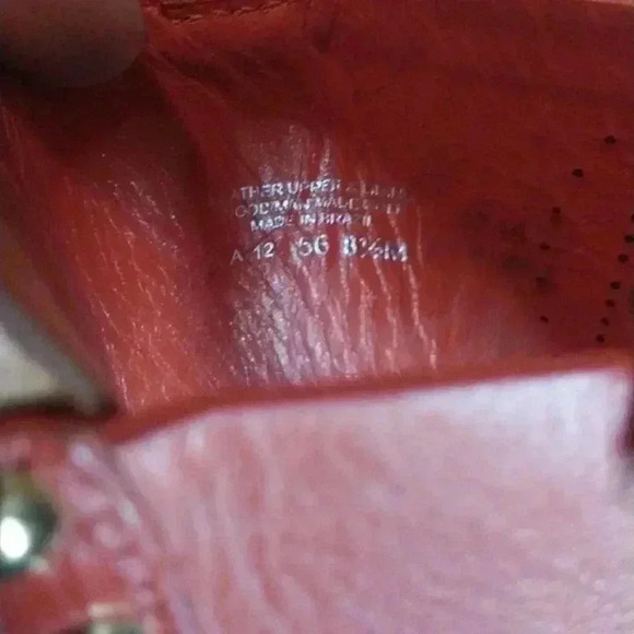 Tory Burch Orange Wooden Wedge Size 8 1/2 - Picture 8 of 8